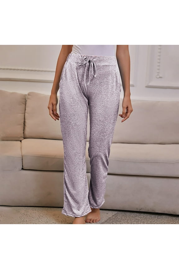 Plus Size Womens Yoga Pants Wide Leg Elastic Waist Drawstring Stretch Lounge Gym Pants with Pockets,S-5XL