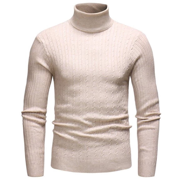 asjyhkr Sweaters for Men High Neck Long Sleeve Knit Tight Sweaters Solid Color Casual Thermal Hiking Workout Fall Winter Tops
