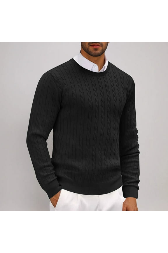 Sweaters for Men Long Sleeve Crew Neck Knit Pullover Casual Thermal Breathable Running Gym Workout Fall Sweaters