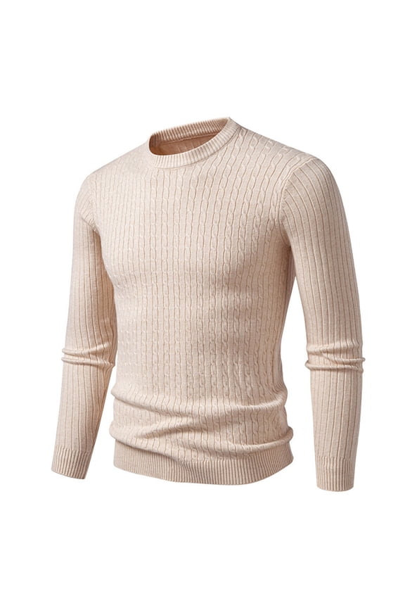 Sweaters for Men Long Sleeve Crew Neck Knit Striped Pullover Casual Thermal Running Gym Workout Fall Winter Sweaters