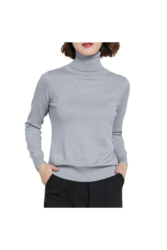 Sweaters for Women High Neck Long Sleeve Stretch Pullover Thermal Casual Classic Workout Hiking Fall Winter Sweaters