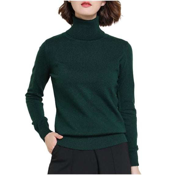 asjyhkr Sweaters for Women High Neck Long Sleeve Stretch Pullover Thermal Casual Classic Workout Hiking Fall Winter Sweaters