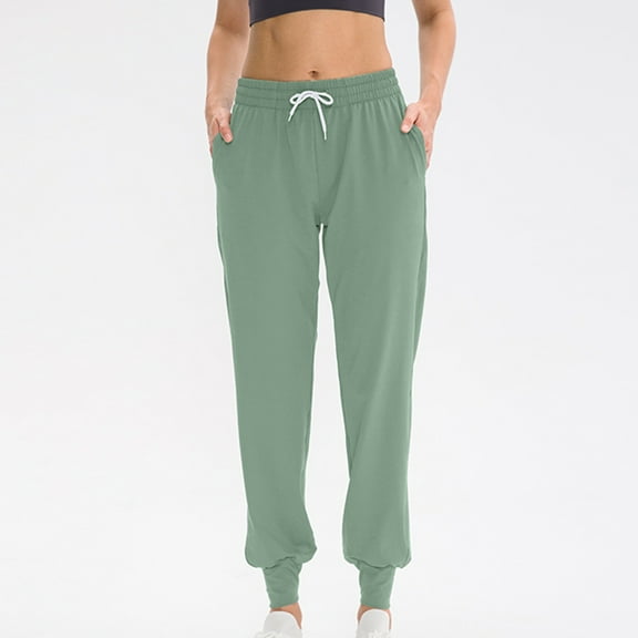 asjyhkr Sweatpants Women Drawstring Elastic Waist Jogger Casual Breathable Stretch Running Gym Workout Yoga Pants with Pockets