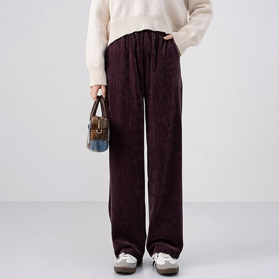 asjyhkr Sweatpants Women Wide Leg Drawstring Elastic Waist Fleece Lined Thermal Hiking Outdoor Pants with Pockets