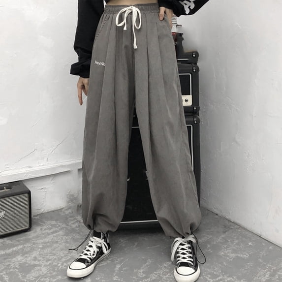 asjyhkr Sweatpants Women Wide Leg Drawstring High Waist Loose Casual Breathable Solid Color Running Workout Gym Pants with Pockets