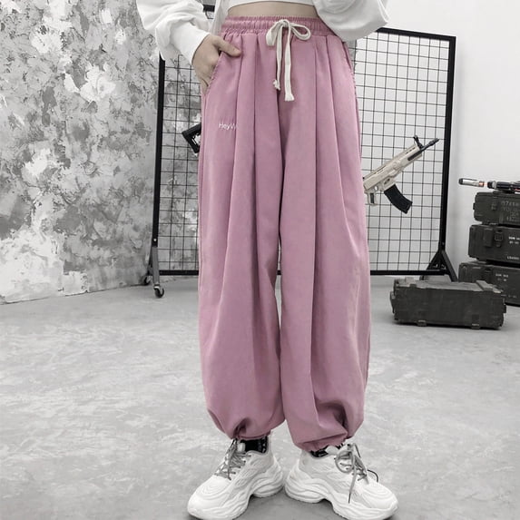 asjyhkr Sweatpants Women Wide Leg Drawstring High Waist Loose Casual Breathable Solid Color Running Workout Gym Pants with Pockets