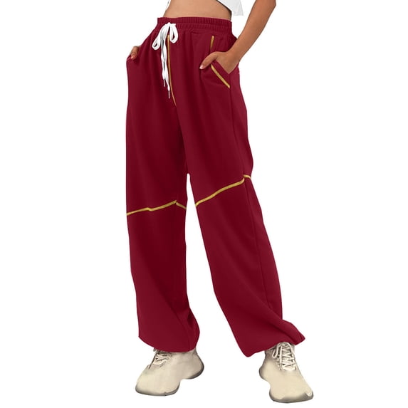 asjyhkr Sweatpants Women with Pockets Elastic Waist Drawstring Breathable Running Gym Athletic Pants with Pockets