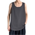 thumbnail image 1 of asjyhkr Tank Tops Men Casual Crew Neck Sleeveless Shirts Breathable for Hiking Vacation Beach Summer(L,Dark Gray), 1 of 5