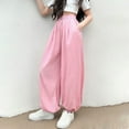 thumbnail image 1 of asjyhkr Toddler Kids Boys Girls High Waist Drawstring Jogger Pants 5-16 Years Loose Casual Breathable Outdoor Hiking Playing Workout Solid Color Pants,Size 120-170, 1 of 5
