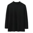 thumbnail image 1 of asjyhkr Toddler Kids Boys Girls Long Sleeve High Neck Undershirts 3-11 Years Thermal Breathable Comforty Casual Playing Outdoor Activity Solid Color Tops ,Size 110-180, 1 of 2