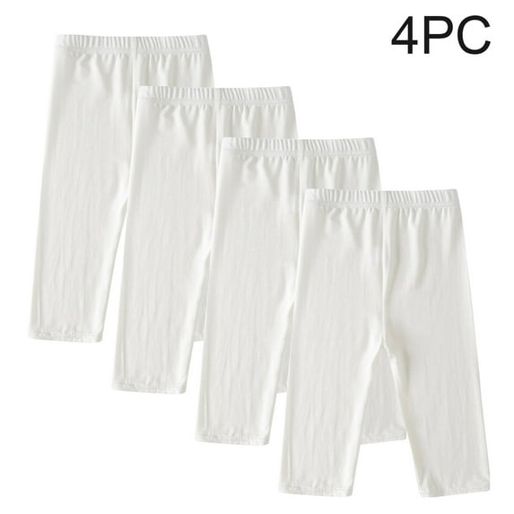asjyhkr Toddler Kids Girls 4pc High Waist Stretch Capri Pants 2-13 Years Lightweight Breathable Casual Tights Solid Color Workout Playing Leggings,Size 100-160