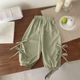 thumbnail image 1 of asjyhkr Toddler Kids Girls Elastic Waist Bows Side Jogger Sweatpants 4-15 Years Loose Casual Solid Color Workout Playing Outdoor Pants,Size 90-140, 1 of 3