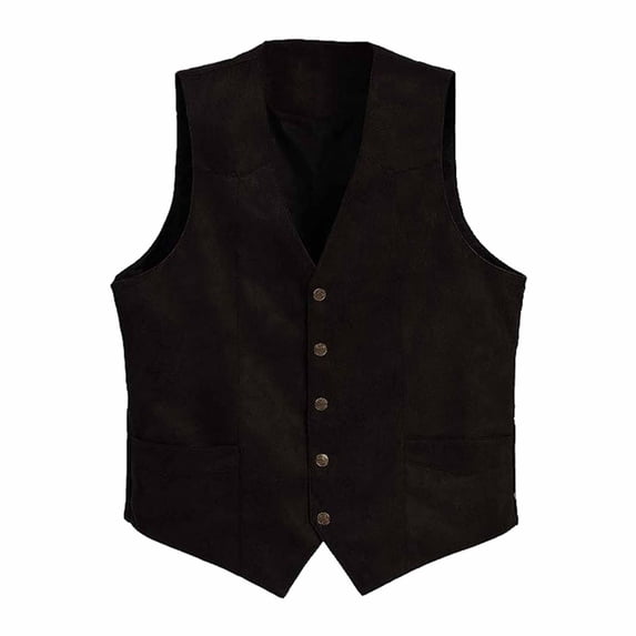 asjyhkr Vest for Men Soft Sleeveless Vintage Button down V-Neck Fall Outerwear Casual Comfy Daily Streetwear Jacket(Large,Black)