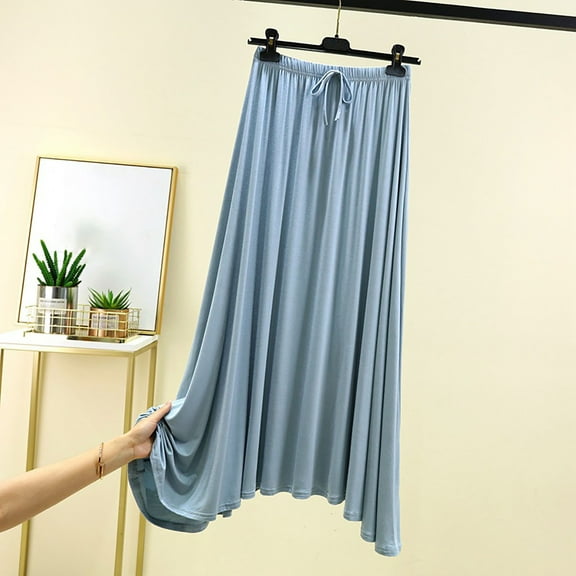 asjyhkr Women Pajama Dress Elastic Waist Drawstring Lightweight Sleepshirts Loose Casual Comforty Homewear Sleepwear Bottom Dress