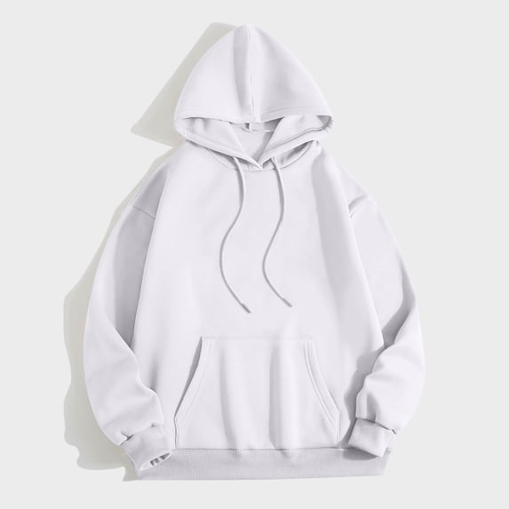asjyhkr Womens Hoodies Drawstring Hooded Long Sleeve Pullover Solid Color Loose Casual Thermal Running Gym Workout Tops with Pockets