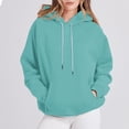 thumbnail image 1 of asjyhkr Womens Hoodies Long Sleeve Drawstring Hooded Pullover Casual Loose Thermal Breathable Solid Color Running Gym Workout Tops with Pockets, 1 of 7