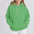 thumbnail image 1 of asjyhkr Womens Hoodies Long Sleeve Drawstring Hooded Pullover Casual Loose Thermal Breathable Solid Color Running Gym Workout Tops with Pockets, 1 of 7