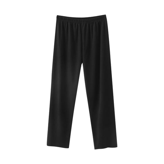 asjyhkr Womens Loungewear Pants Classic Homewear Elastic Waist Lightweight Stretchy Straight Leg Comfy Sleep Trousers(XX-Large,Black)