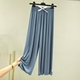 thumbnail image 1 of asjyhkr Womens Pajama Pants Drawstring Elastic Waist Ruffle Wide Leg Solid Color Loose Casual Breathable Homewear Sleepwear Plush Pants, 1 of 8