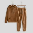 thumbnail image 1 of asjyhkr Womens Sets 2 Piece Drawstring Long Sleeve Hoodies Elastic Waist Pants Casual Thermal Breathable Gym Workout Sets with Pockets, 1 of 5
