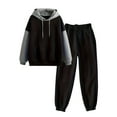 thumbnail image 1 of asjyhkr Womens Sets 2 Piece Drawstring Long Sleeve Hoodies and Jogger Sweatpants Casual Thermal Breathable Gym Workout Sets with Pockets, 1 of 5