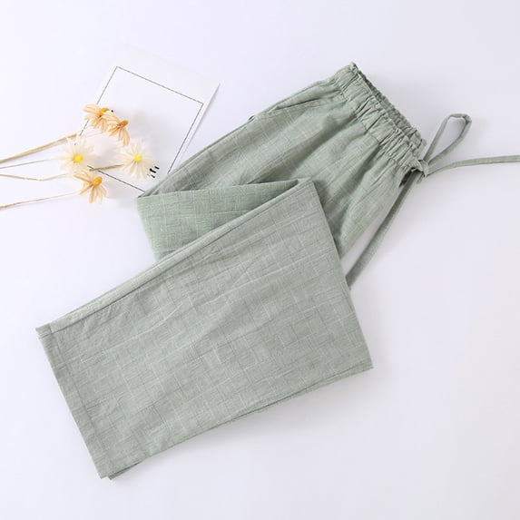 asjyhkr Womens Sleep Pants Elastic Waist Drawstring Casual Loose Comforty Solid Color Homewear Sleepwear Pajamas Pants with Pockets