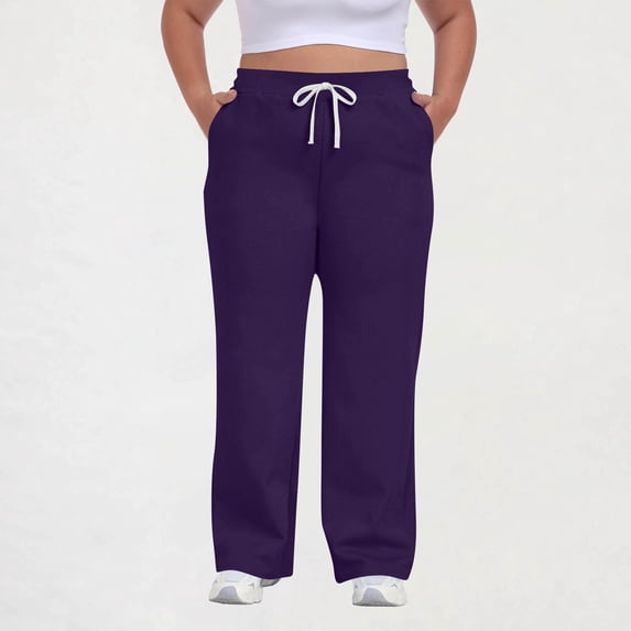 asjyhkr Womens Sweatpants Plus Size Drawstring Elastic Waist Athletic Pants with Pockets