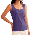 thumbnail image 1 of asjyhkr Womens Tank Tops Thermal Fall Undershirt Square Neck Sleeveless Soft Comfy Lightweight Casual Loungewear Tops(X-Large,Purple), 1 of 5