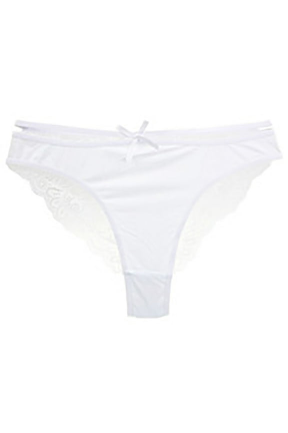 Womens Underwear Low Waist Breathable Lightweight Lace Thongs Bows Front Soft Comforty Brief Solid Color Ladies Panties