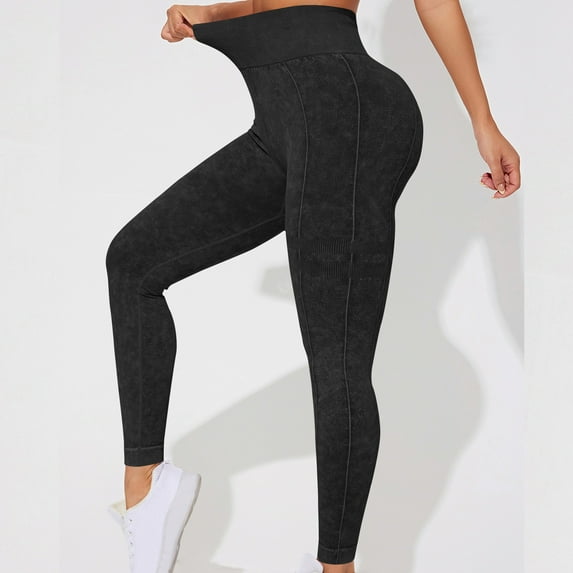 asjyhkr Yoga Pants Women High Waist Butt Lifting Stretch Tights Casual Breathable Quick Drying Seamless Running Gym Workout Leggings