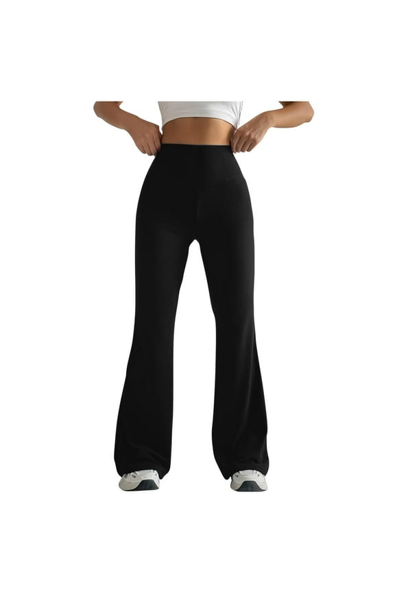 Yoga Pants Women High Waist Wide Leg Butt Lifting Tights Stretch Breathable Solid Color Gym Workout Legging