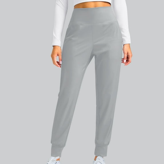 asjyhkr Yoga Pants for Women High Waist Butt Lifting Jogger Tights Solid Color Stretch Breathable Casual Running Gym Workout Leggings