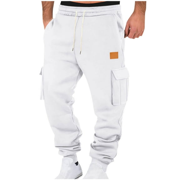 asjyhkr Mens Sweatpants with Multi Pockets Drawstring Elastic Waist Jogger Running Gym Athletic Pants