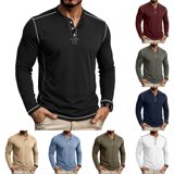 Stitch Springt asntrgd Outdoor Dinner Fall Spring Outfit Wear Long Sleeve Henley Shirt ...