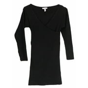 asos Women's Black Vero Moda Tall Knitted Wrap Sweater Dress - 6