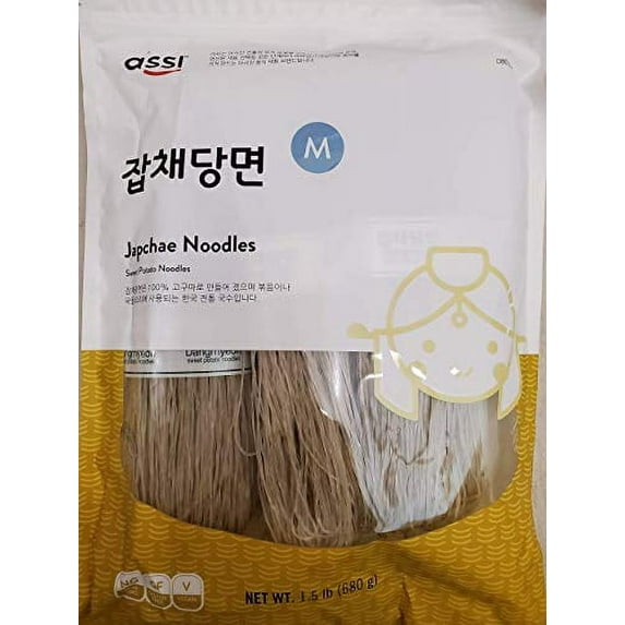 assi Sweet Potato Noodles, Jabchae, 1.5 Pound Pack of 10