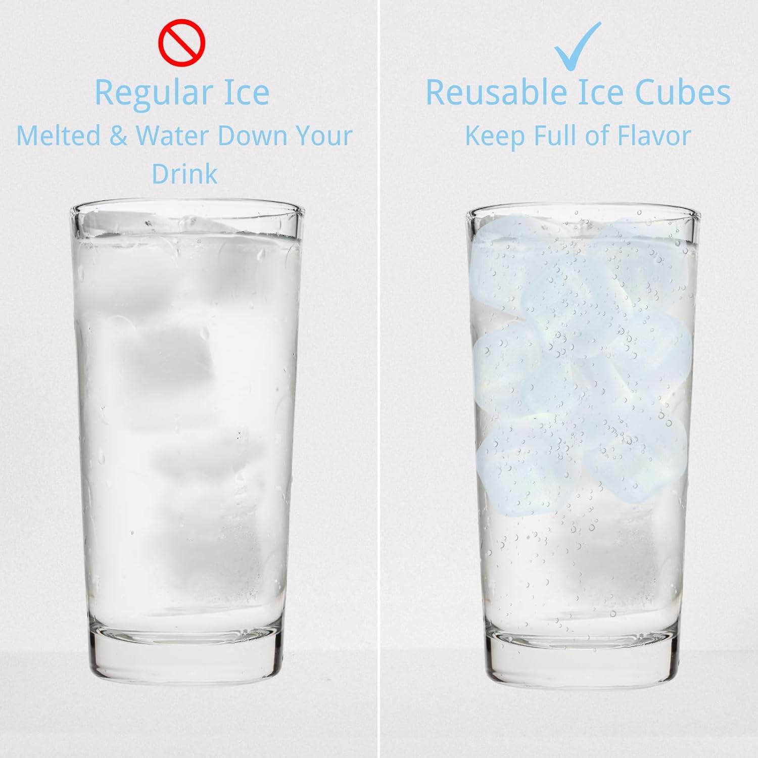 asxcyuikl Reusable Ice Cube with Lid & Bin 60 Pack Plastic Ice Cubes ...