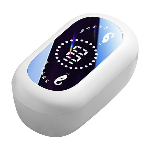 asxite Bluetooth Headphones,Wireless Bluetooth Earphones Earclip High End Mirror Digital Display Water Proofing Earphones,White