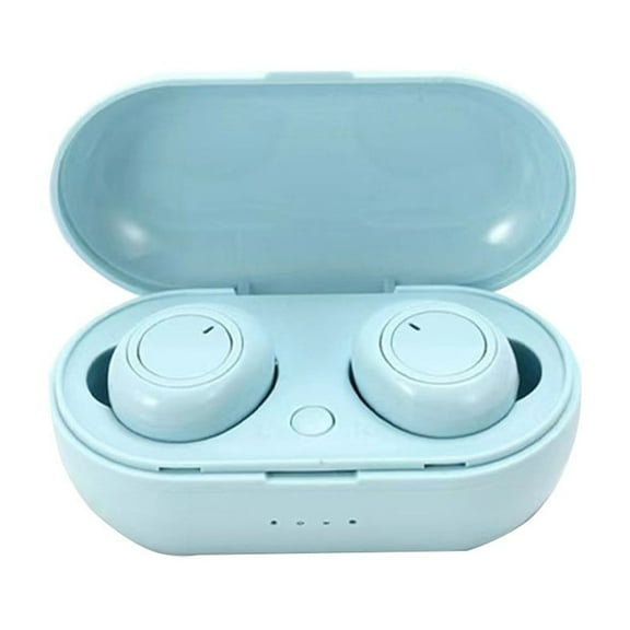 asxite Headphones Wireless,Mini Earplug Bluetooth Earphones Bluetooth 5.0 Wireless Earphones Macaron Color Brief Style Bluetooth Earphones Bilateral Stereo,Light Blue