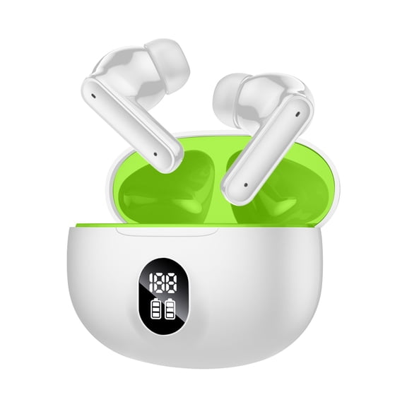 asxite Wireless Earbuds,Bluetooth 5.3 In Ear Call Noise Reduction And Long Battery Life Intelligent Digital Display Bluetooth Wireless Earphones,White