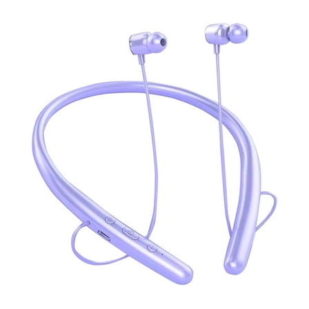 asxite Wireless Earbuds,New Arrival Wireless In-Ear And Neckband Bluetooth Headphones With Neck Hanging Design And Support For Card For Sports And Calls,Purple