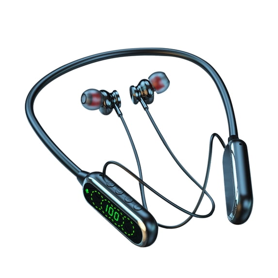 asxite Wireless Headphones,Bluetooth 5.4 Wireless Earphones Neck Style Long Range HiFi Surround Sound With Card Insertion And Ear Return Bluetooth Earphones Black
