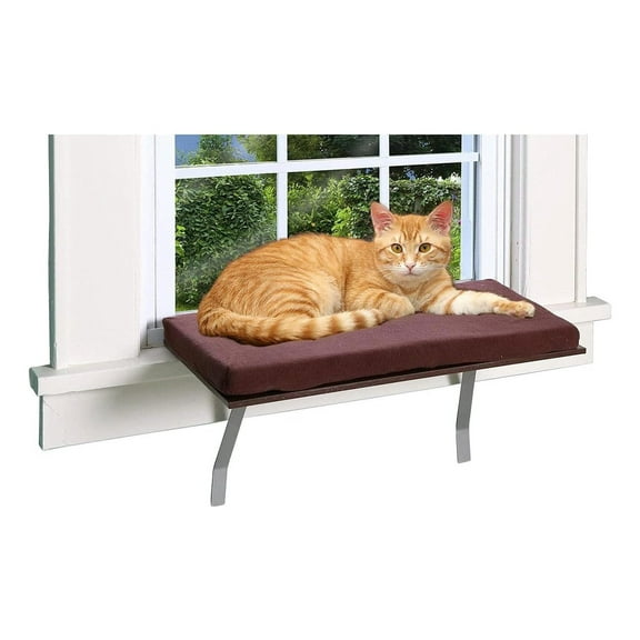 at Window Perch seat: Sunny Kitty Window Sill Shelf, with Fleece Foam Cushion & Washable Cover