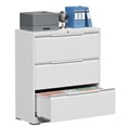 thumbnail image 1 of Lateral File Cabinet with Lock, 3 Drawer Lateral Filing Cabinet for Office Home, Locking Metal Steel Wide File Cabinet for Hanging Files Letter/Legal/F4/A4 Size, Easy Assemble White, 1 of 5
