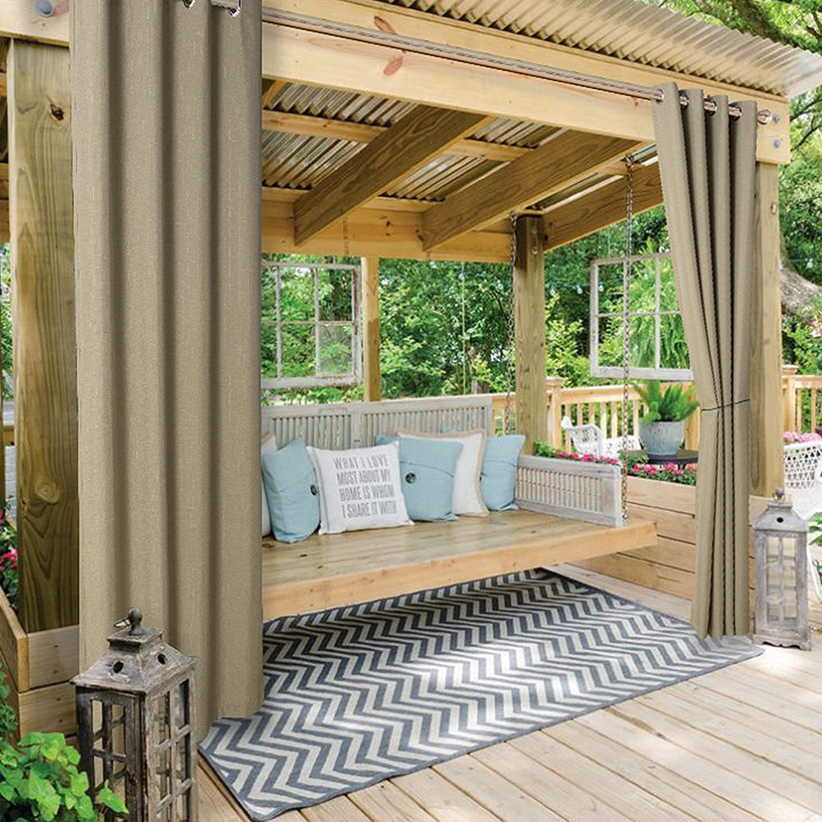 𝐖aterproof Outdoor Curtains Privacy 𝐔𝐕 Block Thermal Insulating Curtains for Patio Porch Pergola Pavilion Terrace Shades Blinds