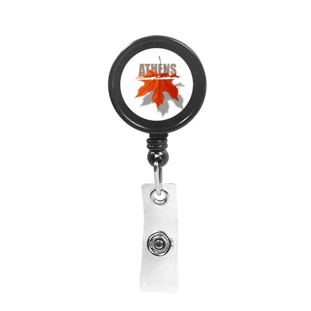 athens city outline  Retractable Keychain Badge Holder ID Badge