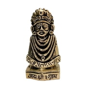 athizay Brass Khatu Shyam statue Antique texture for Indian pooja|Gifting Brass Metal Religious God Idol 7 cm Tall
