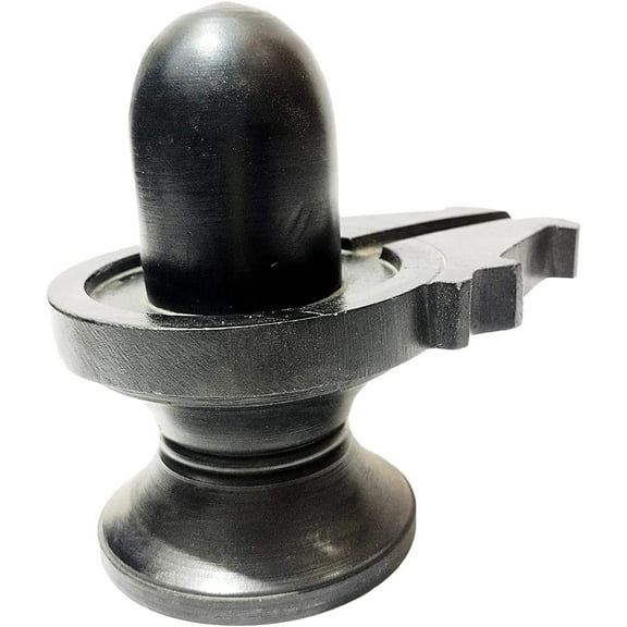athizay Stone Shiva lingam Black Size 6 cm Statue Made in Banaras Pooja Room Shivling For Meditation and Indian Pooja
