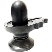 athizay Shivling 2.8" Black Stone Solid Print Shiva Lingam