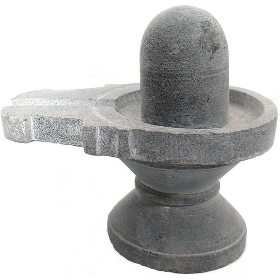 athizay Stone Shivling Small Statue 5 cm Made in Varanasi for Indian Pooja and Hawan Natural Grey Color Stone Shiva Lingam Idol